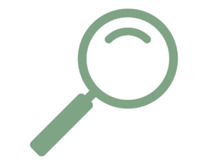 green outlined magnifying glass