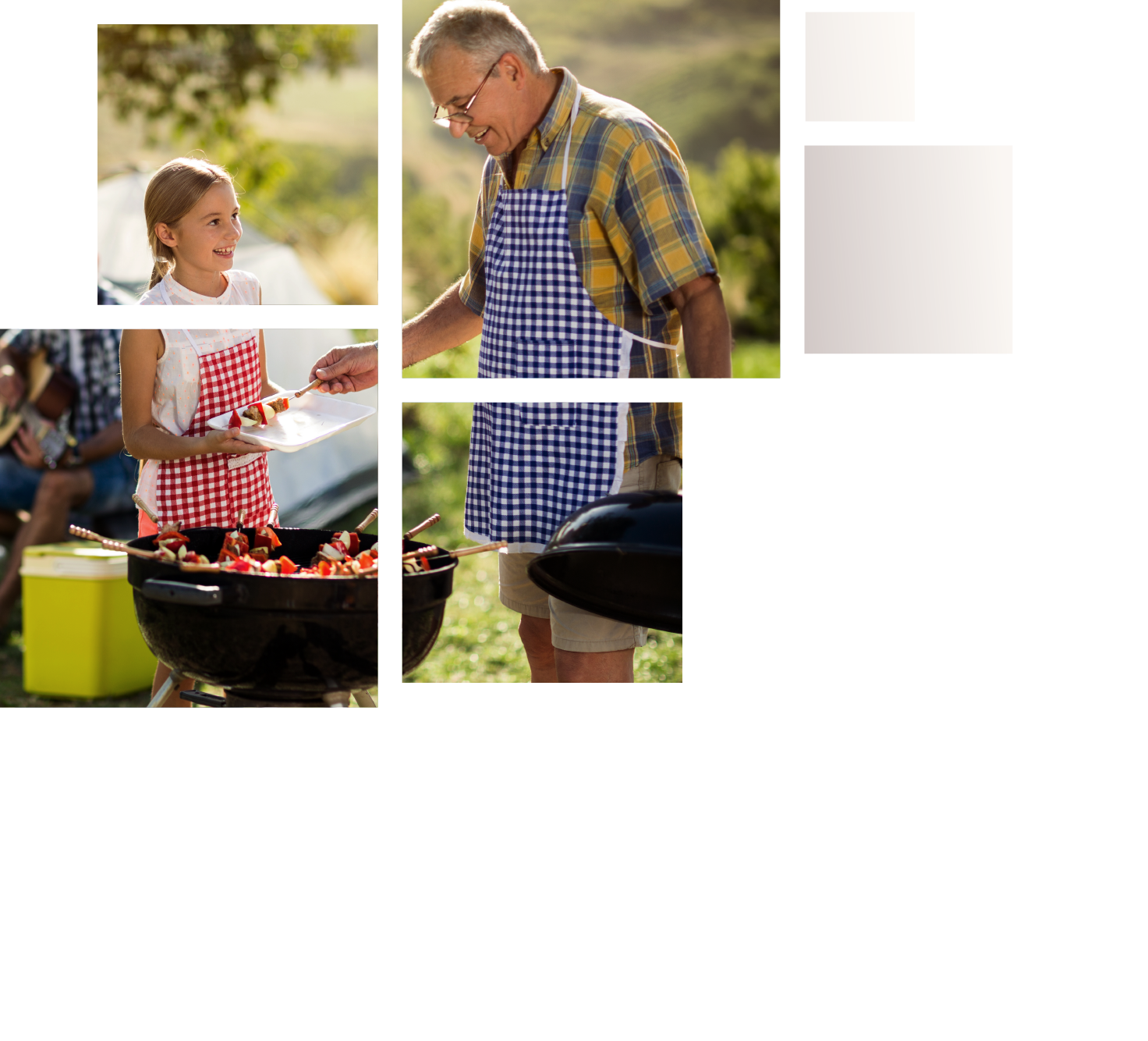 a cookout where a man is grilling and spending time with his granddaughter after partnering with a real estate management firm